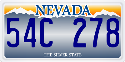 NV license plate 54C278