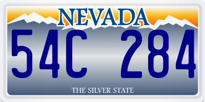 NV license plate 54C284