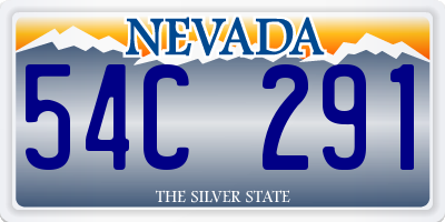 NV license plate 54C291