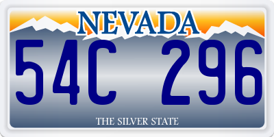 NV license plate 54C296