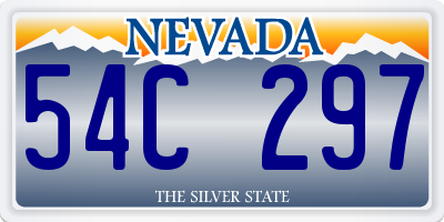 NV license plate 54C297