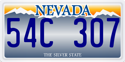 NV license plate 54C307