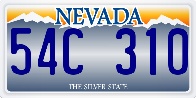 NV license plate 54C310