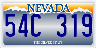 NV license plate 54C319
