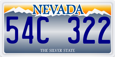 NV license plate 54C322