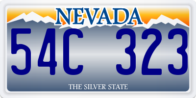 NV license plate 54C323