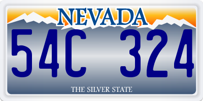 NV license plate 54C324