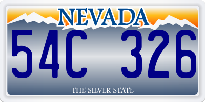 NV license plate 54C326