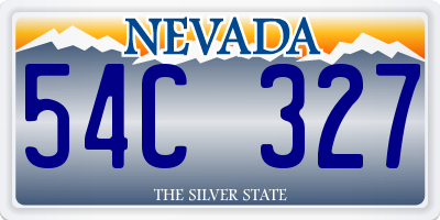 NV license plate 54C327