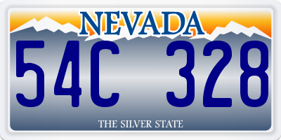 NV license plate 54C328