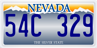 NV license plate 54C329