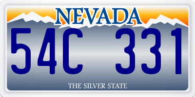 NV license plate 54C331