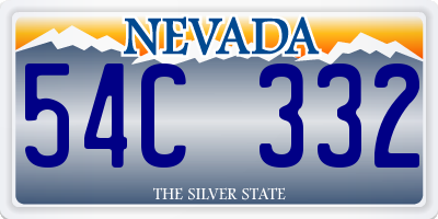 NV license plate 54C332