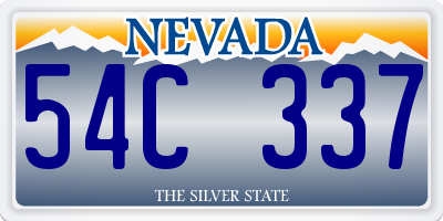 NV license plate 54C337