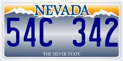 NV license plate 54C342