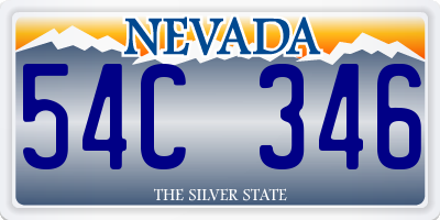 NV license plate 54C346