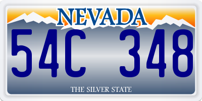 NV license plate 54C348