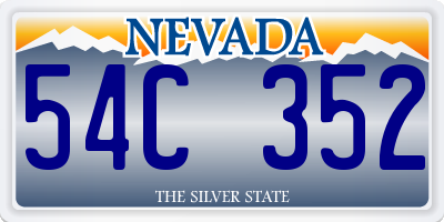 NV license plate 54C352