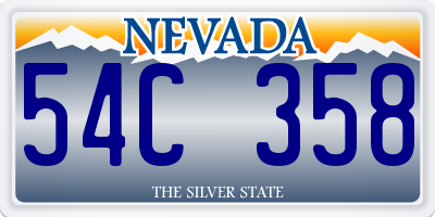 NV license plate 54C358