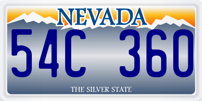 NV license plate 54C360