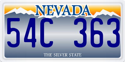 NV license plate 54C363