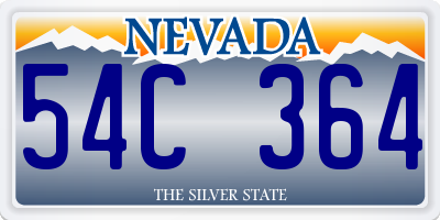 NV license plate 54C364