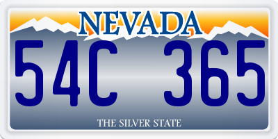 NV license plate 54C365