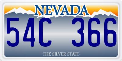 NV license plate 54C366