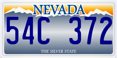 NV license plate 54C372