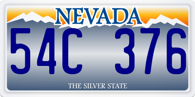 NV license plate 54C376