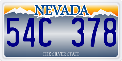 NV license plate 54C378