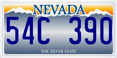 NV license plate 54C390