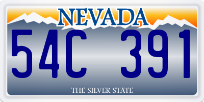 NV license plate 54C391