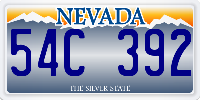 NV license plate 54C392
