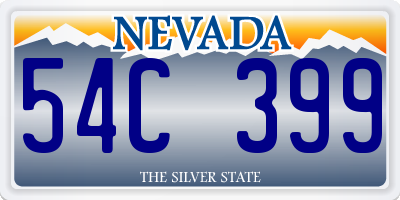 NV license plate 54C399