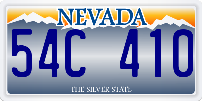 NV license plate 54C410