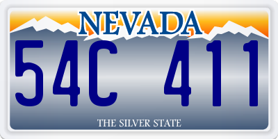 NV license plate 54C411