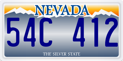 NV license plate 54C412