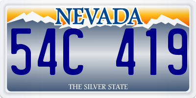 NV license plate 54C419