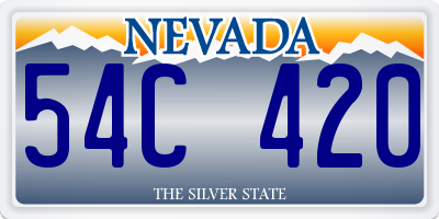 NV license plate 54C420