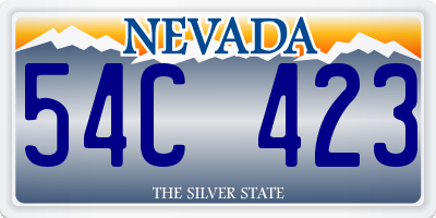 NV license plate 54C423