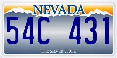 NV license plate 54C431