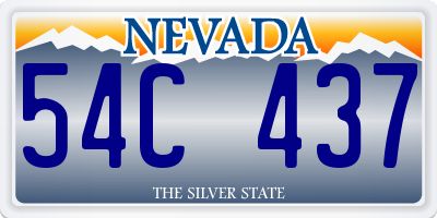 NV license plate 54C437