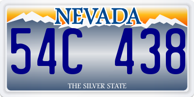 NV license plate 54C438