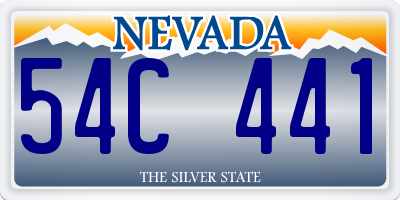 NV license plate 54C441