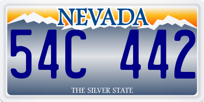 NV license plate 54C442