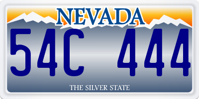 NV license plate 54C444
