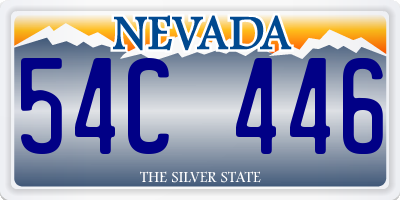 NV license plate 54C446