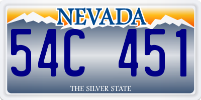 NV license plate 54C451