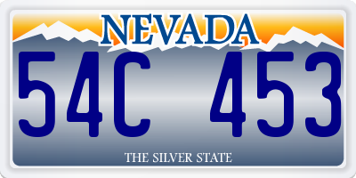 NV license plate 54C453
